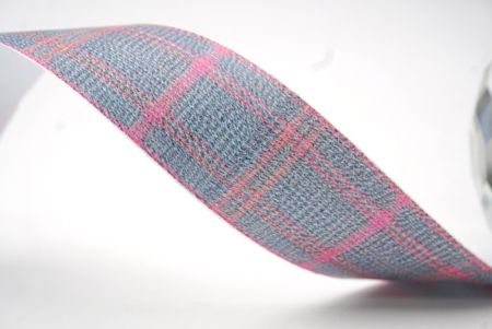 Grau, Teal und Pink Pastell Plaid-Ribbon_AI